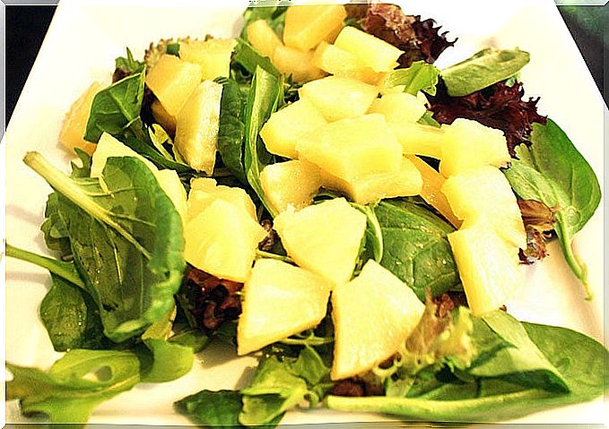 Salad with pineapple