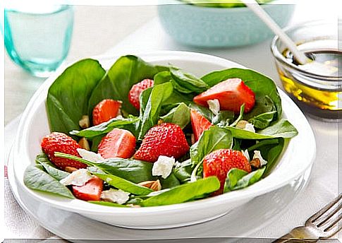 Salads with fruits and herbs