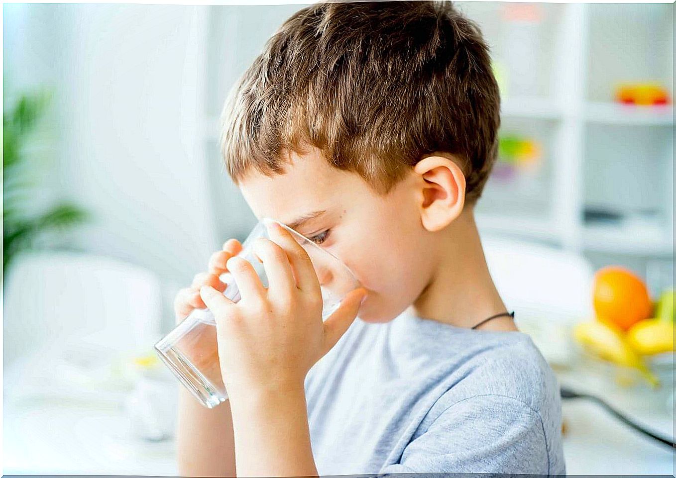 Child drinking water