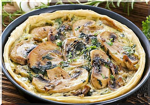 quiche spinach mushrooms