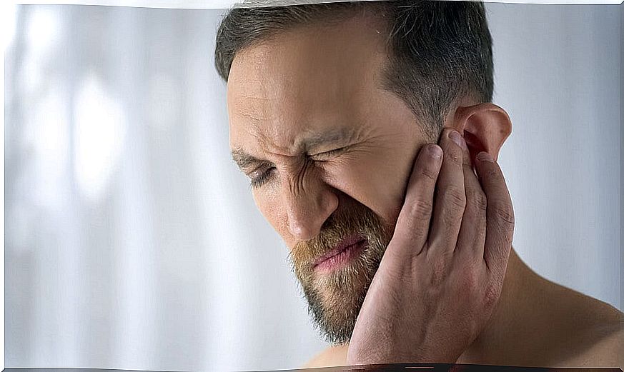 Man with ear infection.