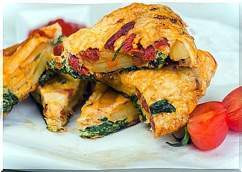 Cooked vegetable cake